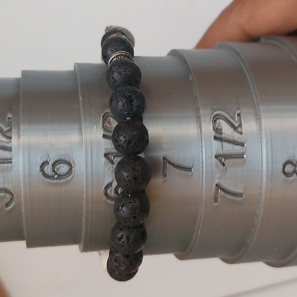 Lava Rock And White Howlite Beads Crowned Lion Stretch Bracelet - Picture 4 of 5